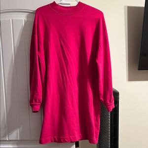 GAP Long Sleeve Dress in Bright Fuchsia Pink